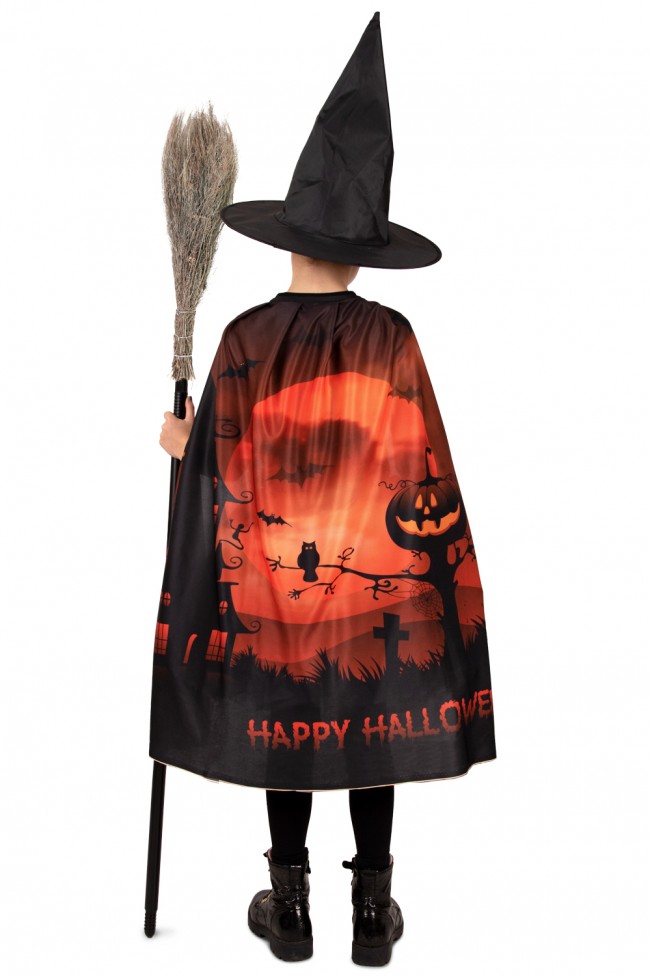 Halloween Cape en Hoed Happy 75cm Kind