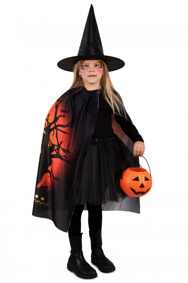 Halloween Cape en Hoed Spooky 75cm Kind
