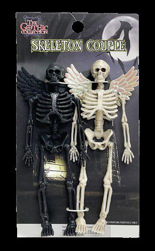 Skeletten Engel Zwart/Wit 15cm