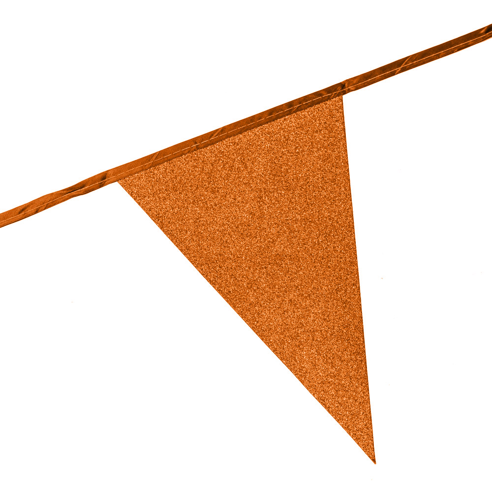6m Vlaggenlijn Glitter Dubbelzijdig Oranje