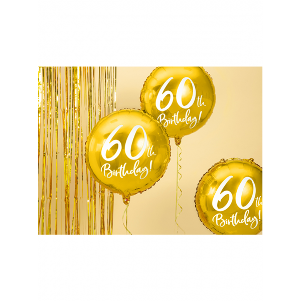 Folieballon 60th Birthday Goud 45cm