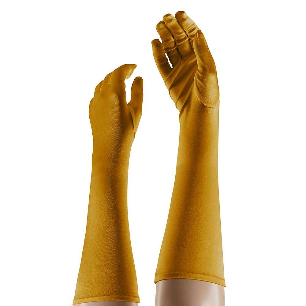 Handschoenen Satijn 40cm Goud