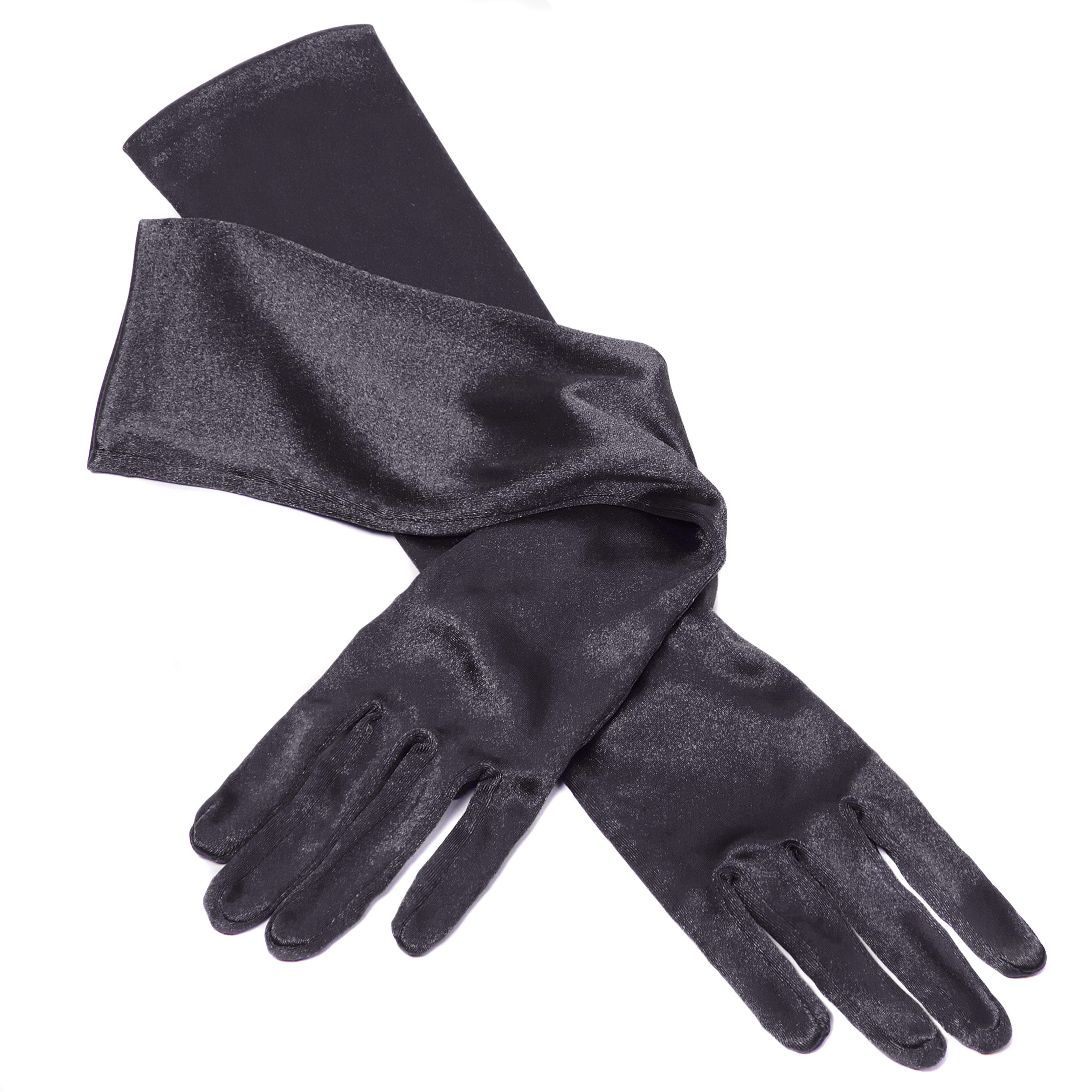 Handschoenen Satijn 48cm Zwart