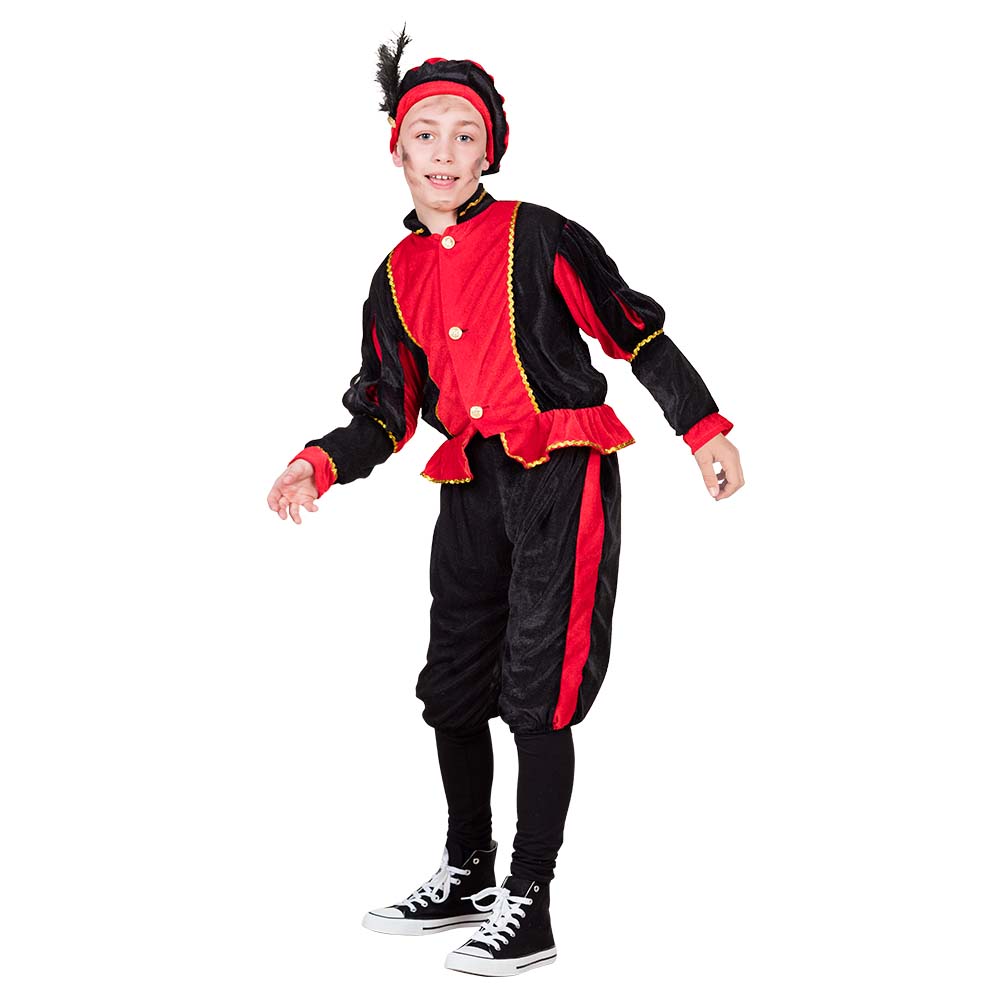 Kostuum Piet Rood/Zwart Kind