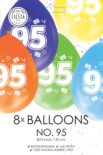 8st Ballonnen Hoera 95 jaar