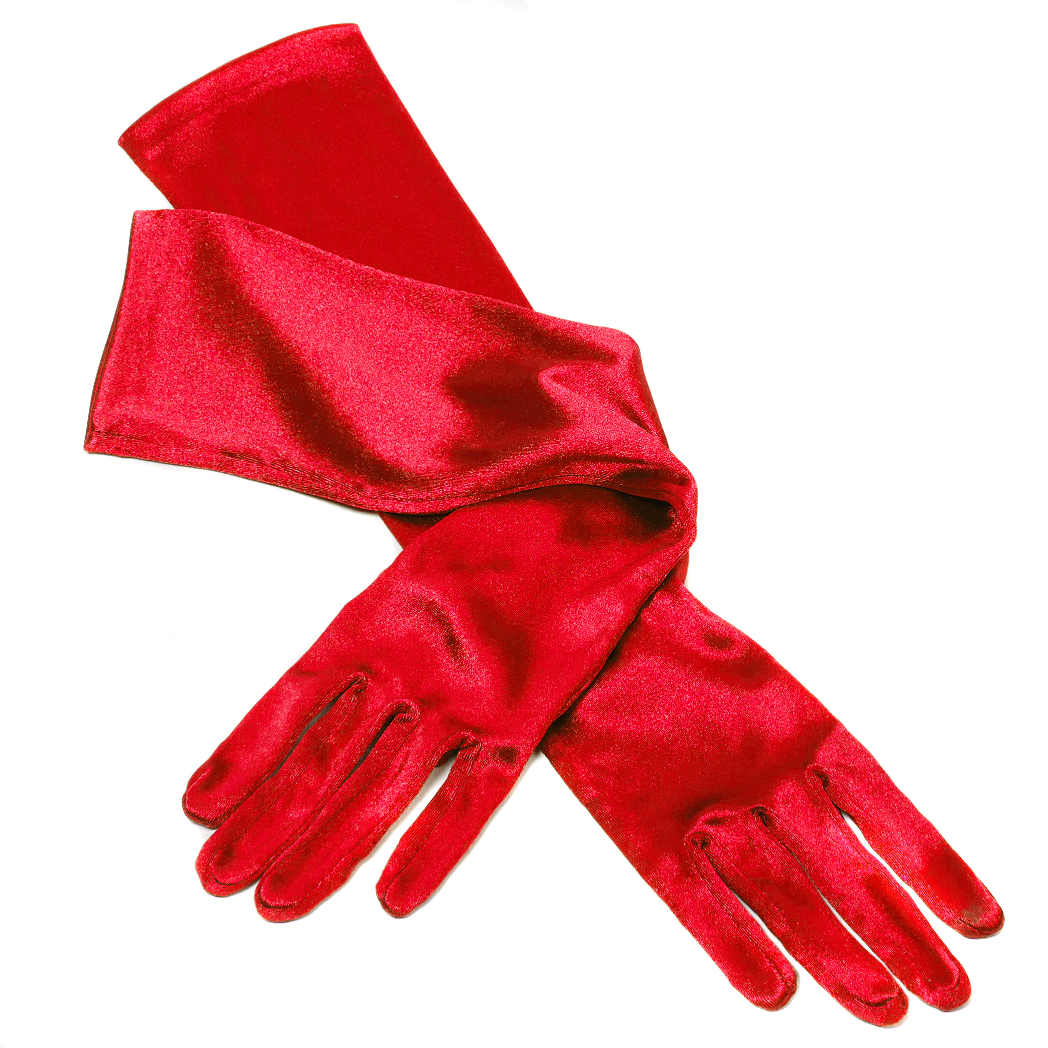 Handschoenen Satijn 48cm Rood