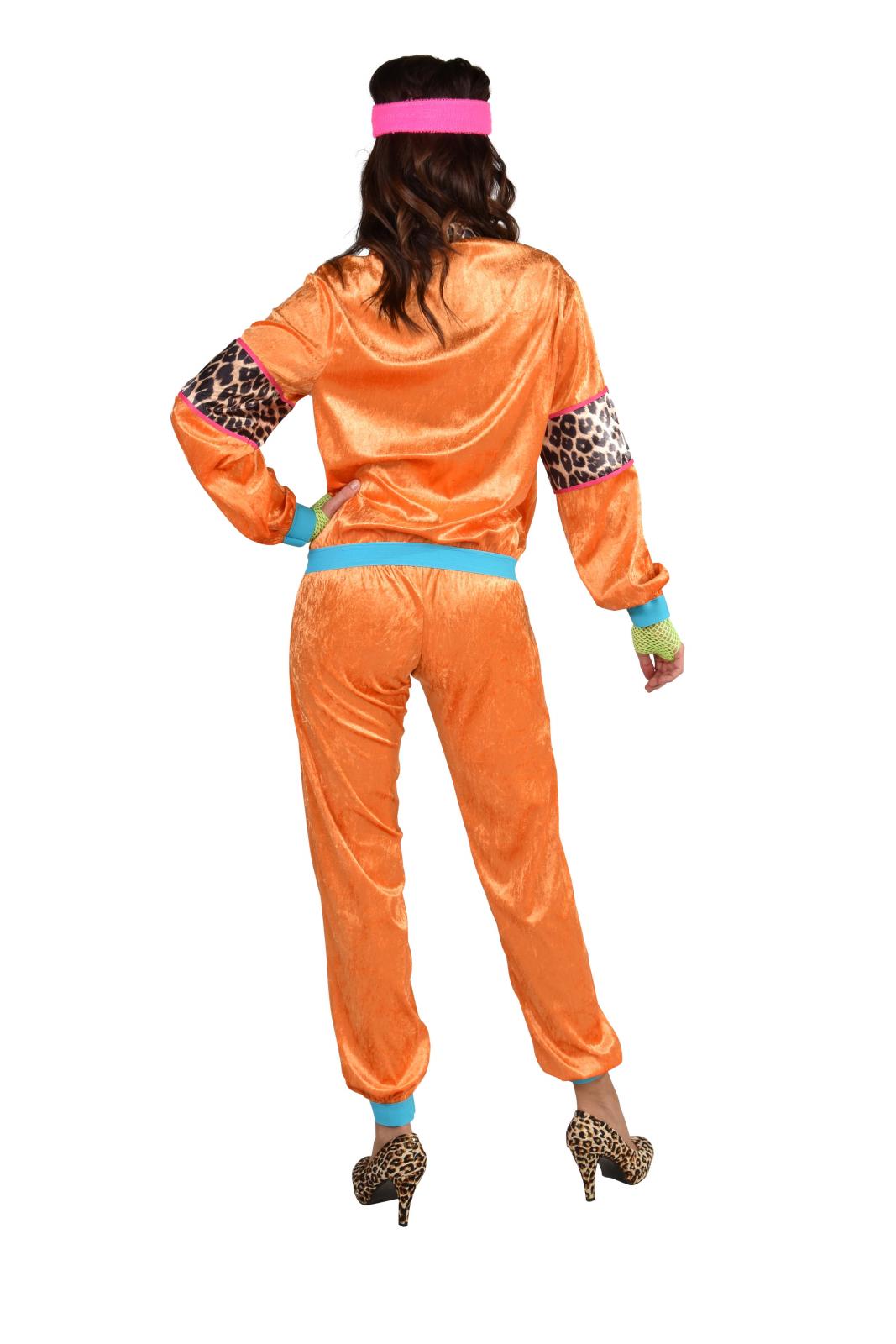 Kostuum 80's Jogging Oranje Dames