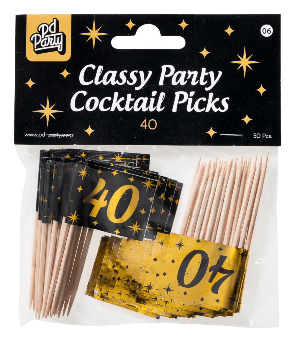 50st Prikkertjes Classy Goud/Zwart 40 Jaar
