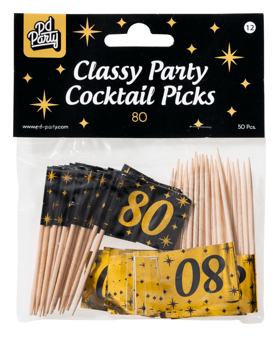 50st Prikkertjes Classy Goud/Zwart 80 Jaar