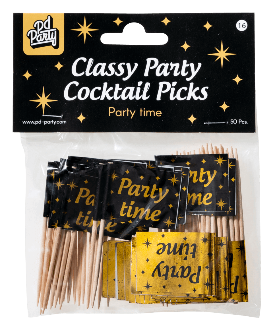 50st Prikkertjes Classy Goud/Zwart Party Time