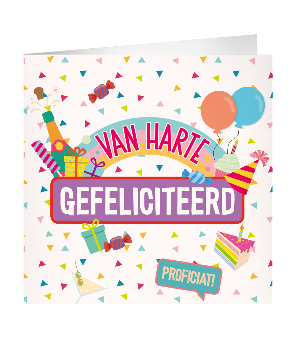 XL Wenskaart Van Harte Gefeliciteerd